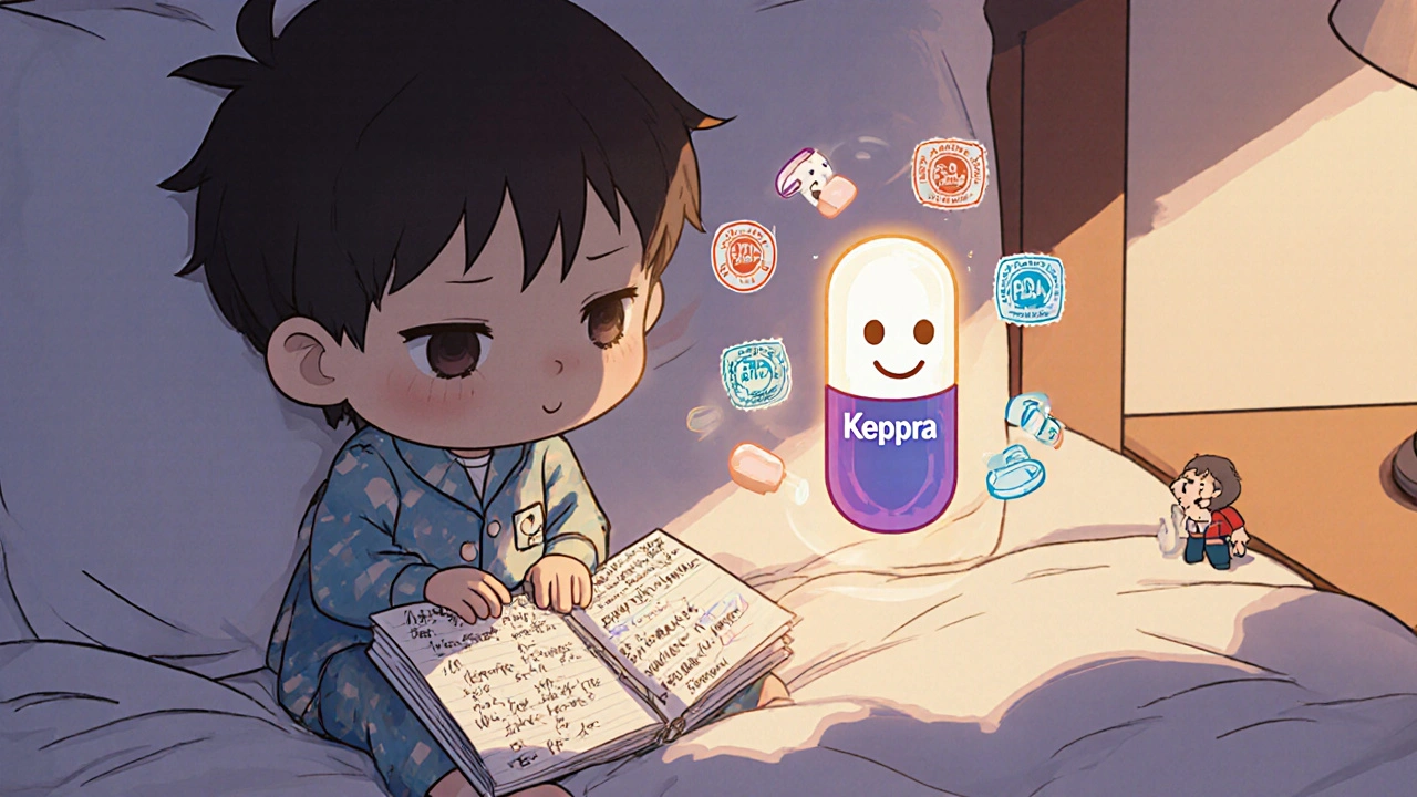 Patient documenting side effects after switching from brand to generic epilepsy medication.