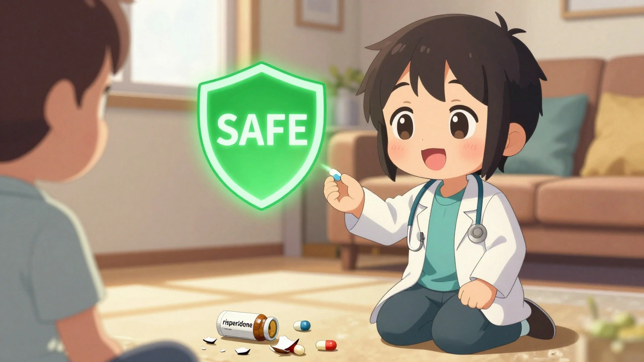 Doctor giving a safe clozapine pill to a Parkinson’s patient in a warm, hopeful room.