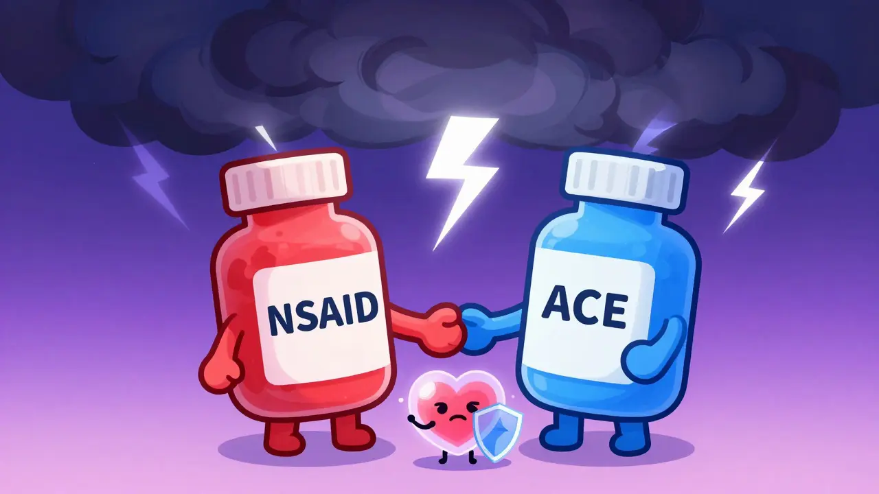 Chibi medicine bottles causing a storm cloud over a fragile heart
