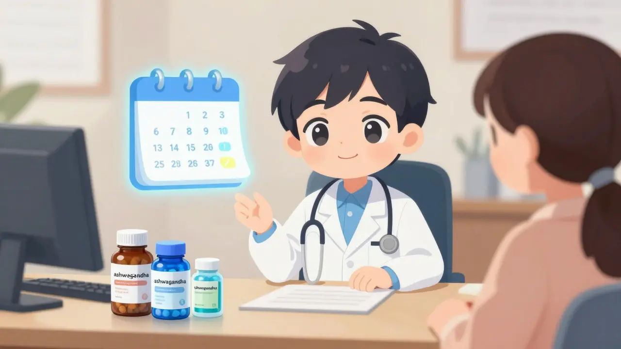 Chibi anime doctor and patient discussing safe supplements with calming visuals